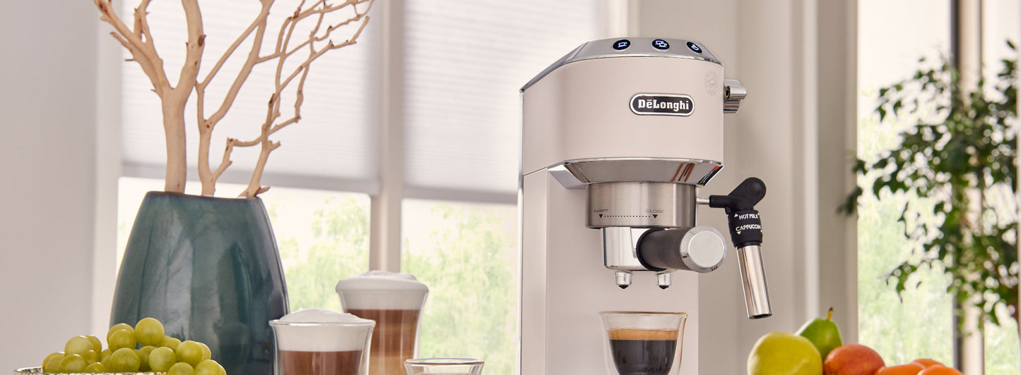 DeLonghi EC685W Dedica Deluxe Espresso Machine - White