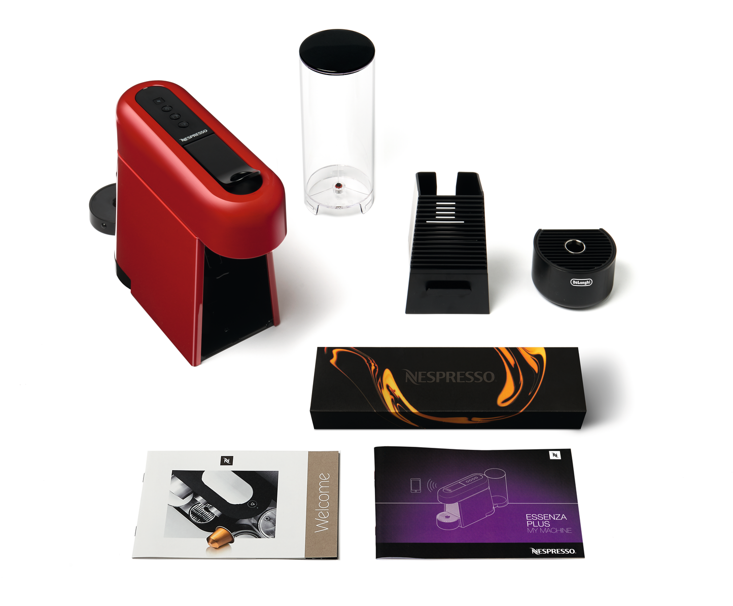 Nespresso Essenza Plus Espresso Machine by DeLonghi - Red