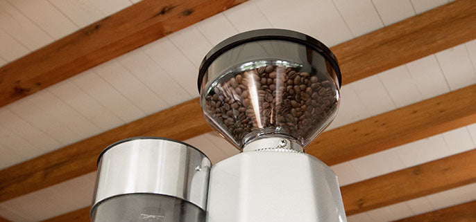 Quamar M80 Dosing Espresso Grinder with Timer in Silver