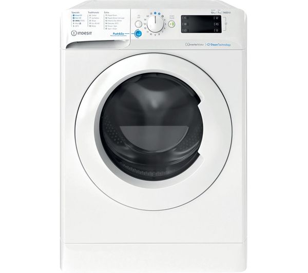 INDESIT Innex Steam Push&Go BDE 107436 WV UK 10 kg Washer Dryer - White
