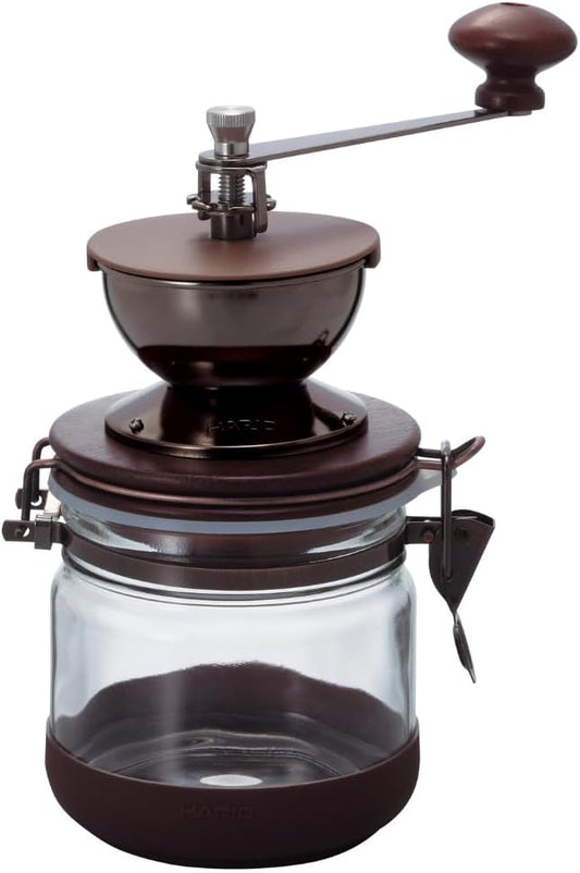 Hario Canister Ceramic Coffee Mill w/Lid - Copper/Glass