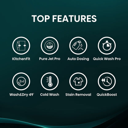 Hisense KitchenFit 5i Series WD5I1245BWR, 12kg/ 8kg Washer Dryer, D Rated in White – image 3 of 7