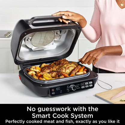 Ninja Foodi MAX PRO Health Grill, Flat Plate & Air Fryer 3.8L with Digital Cooking Probe, 7-in-1, Air Fry