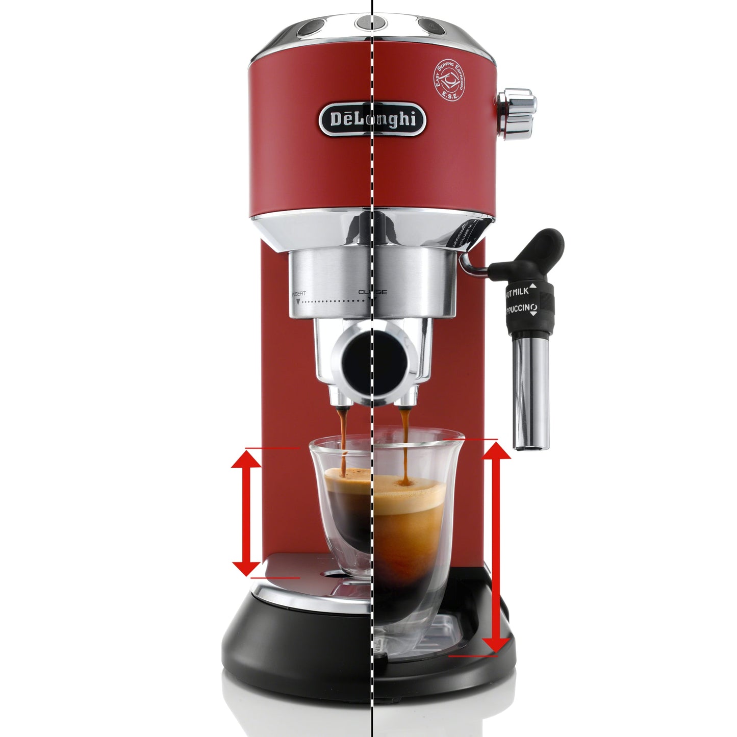 DeLonghi EC685R Dedica DeLuxe Pump Espresso Machine - Red