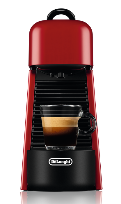 Nespresso Essenza Plus Espresso Machine by DeLonghi with Aeroccino - Red