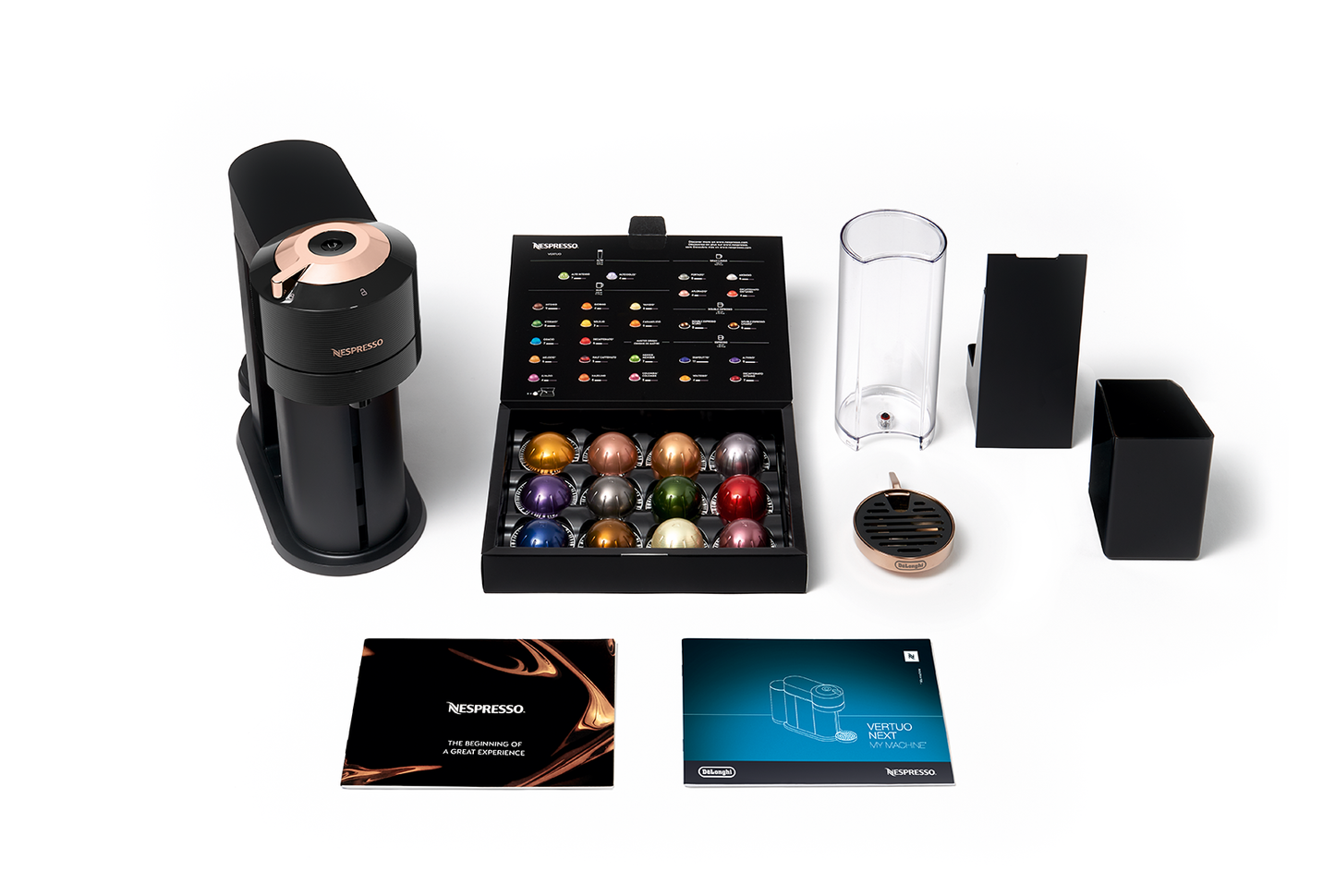 Nespresso Vertuo Next Premium Espresso Machine by DeLonghi - Black Rose Gold