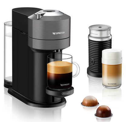 Nespresso Vertuo Next Espresso Machine by DeLonghi with Aeroccino - Grey