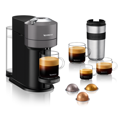 Nespresso Vertuo Next Espresso Machine by DeLonghi with Aeroccino - Grey