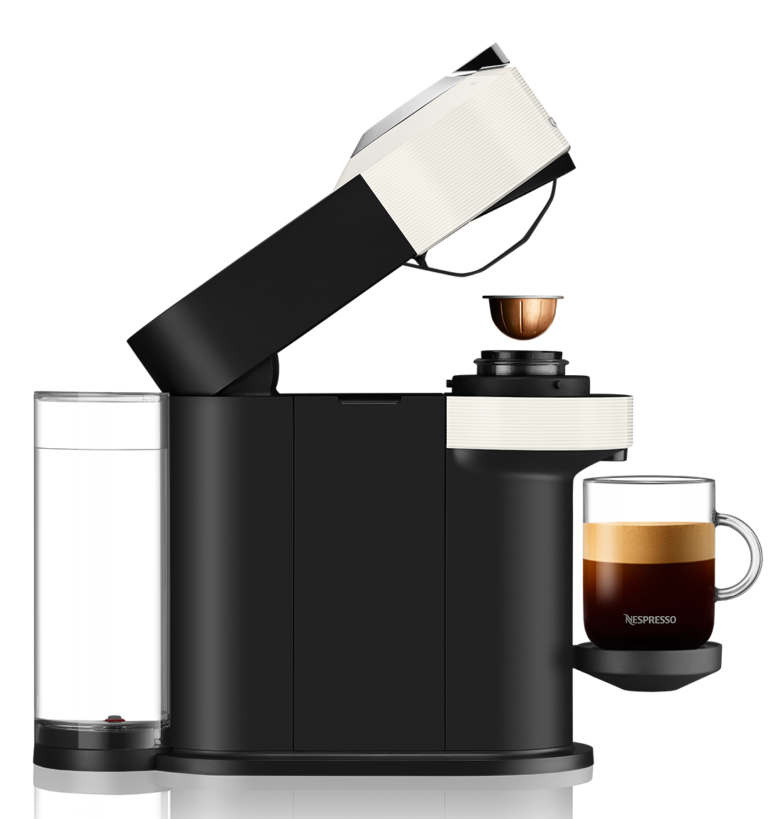 Nespresso Vertuo Next Espresso Machine by DeLonghi with Aeroccino - White