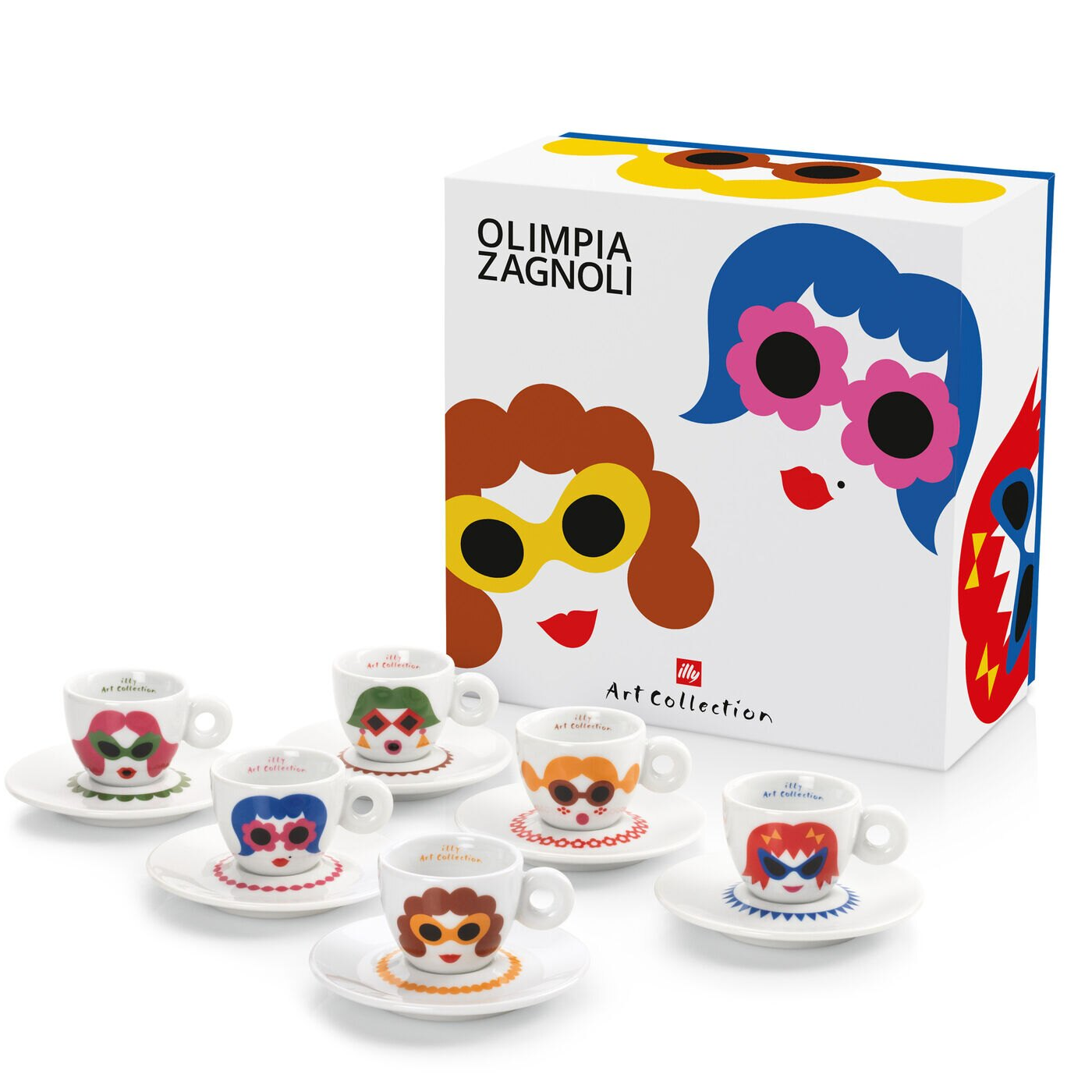 illy Art Collection Olimpia Zagnoli Espresso Cups - Set of 6