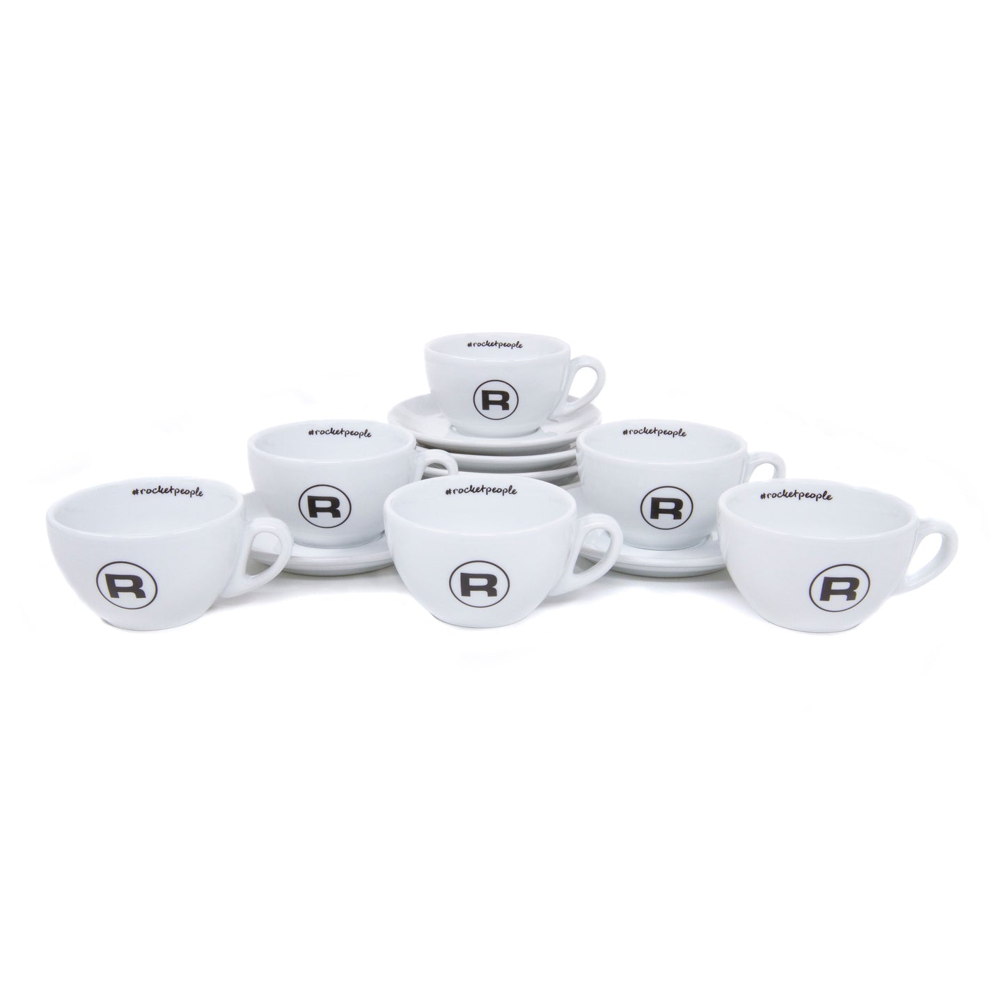 Rocket Espresso 6 Piece Cappuccino Cup and Saucer Set - White