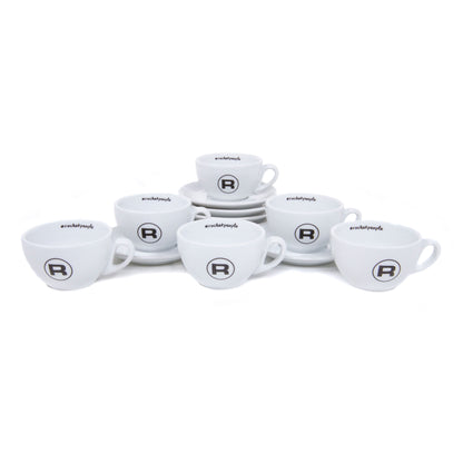 Rocket Espresso 6 Piece Cappuccino Cup and Saucer Set - White