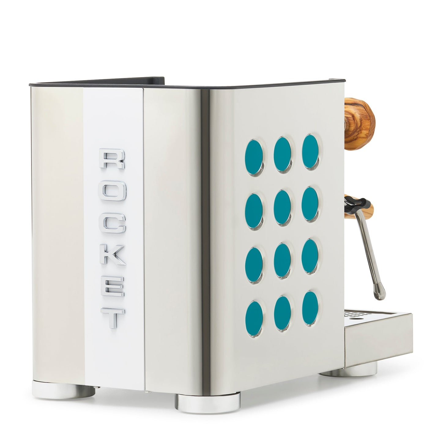 Rocket Espresso Appartamento TCA Espresso Machine - Stainless Steel with White Stripe