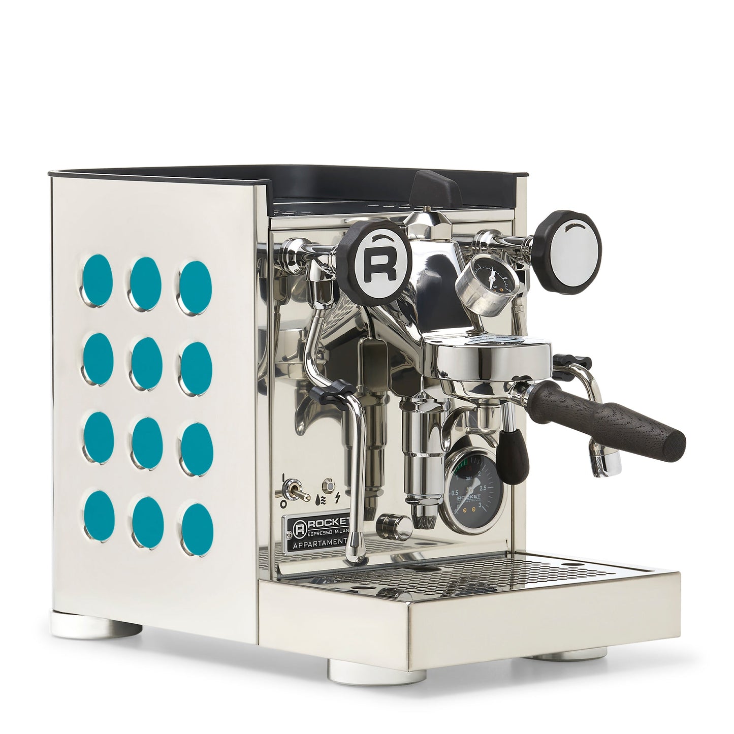 Rocket Espresso Appartamento TCA Espresso Machine - Stainless Steel with White Stripe