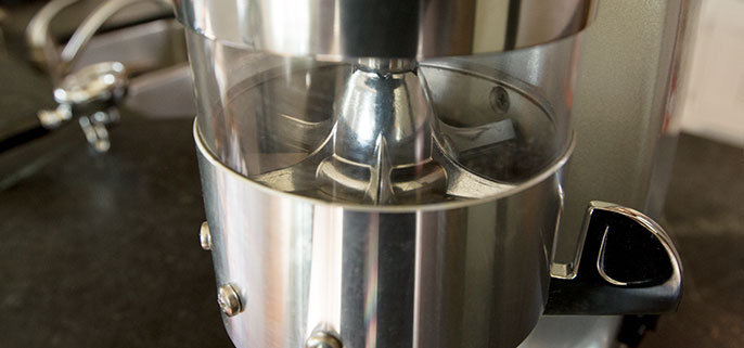 Quamar M80 Dosing Espresso Grinder with Timer in Silver