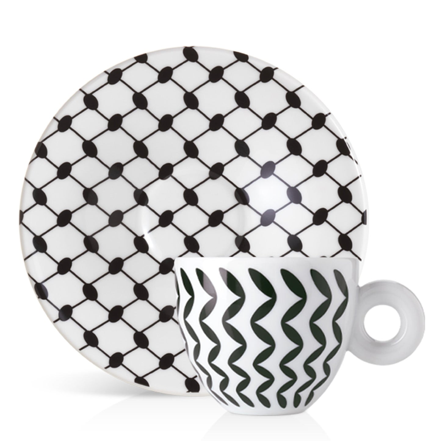 Illy Mona Hatoum Set of 2 Cappuccino Cups and Saucers