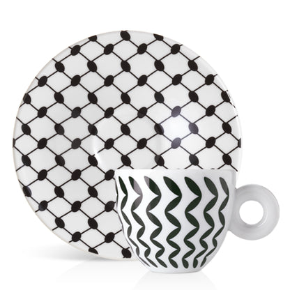 Illy Mona Hatoum Set of 6 Cappuccino Cups and Saucers
