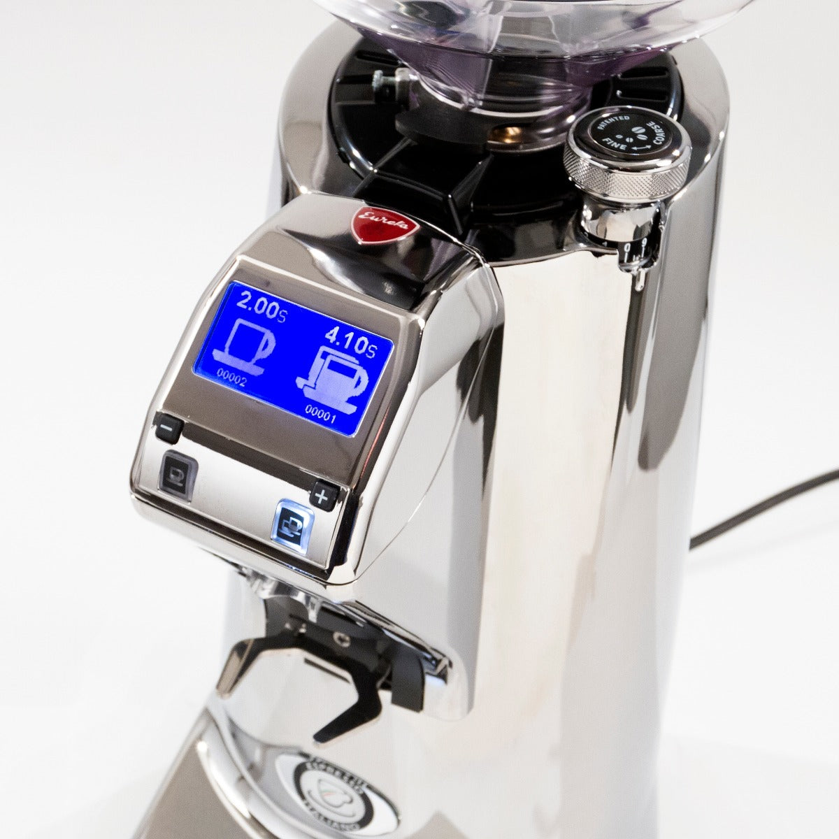 Eureka Olympus 75E High Speed Espresso Grinder in Chrome