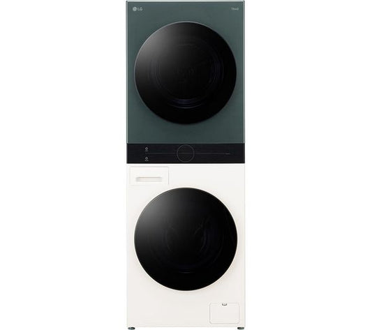 LG WashTower AI Direct Drive WT1210NBTN1 WiFi-enabled 12 kg Washer Dryer - Green & Beige