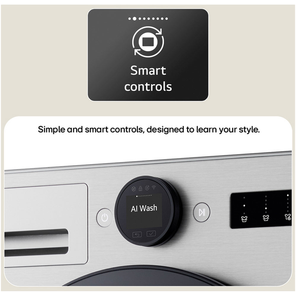 LG F4X7009TWB 9kg 1400 Spin AI Direct Drive Freestanding Washing Machine White – image 8 of 16