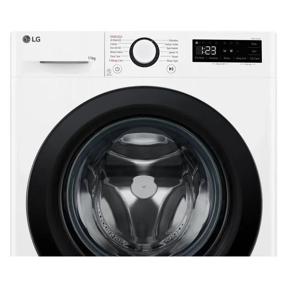 LG F4Y511WBLN1 11kg Steam 1400 Spin Freestanding Front Load Washing Machine White - A Rated – image 4 of 15