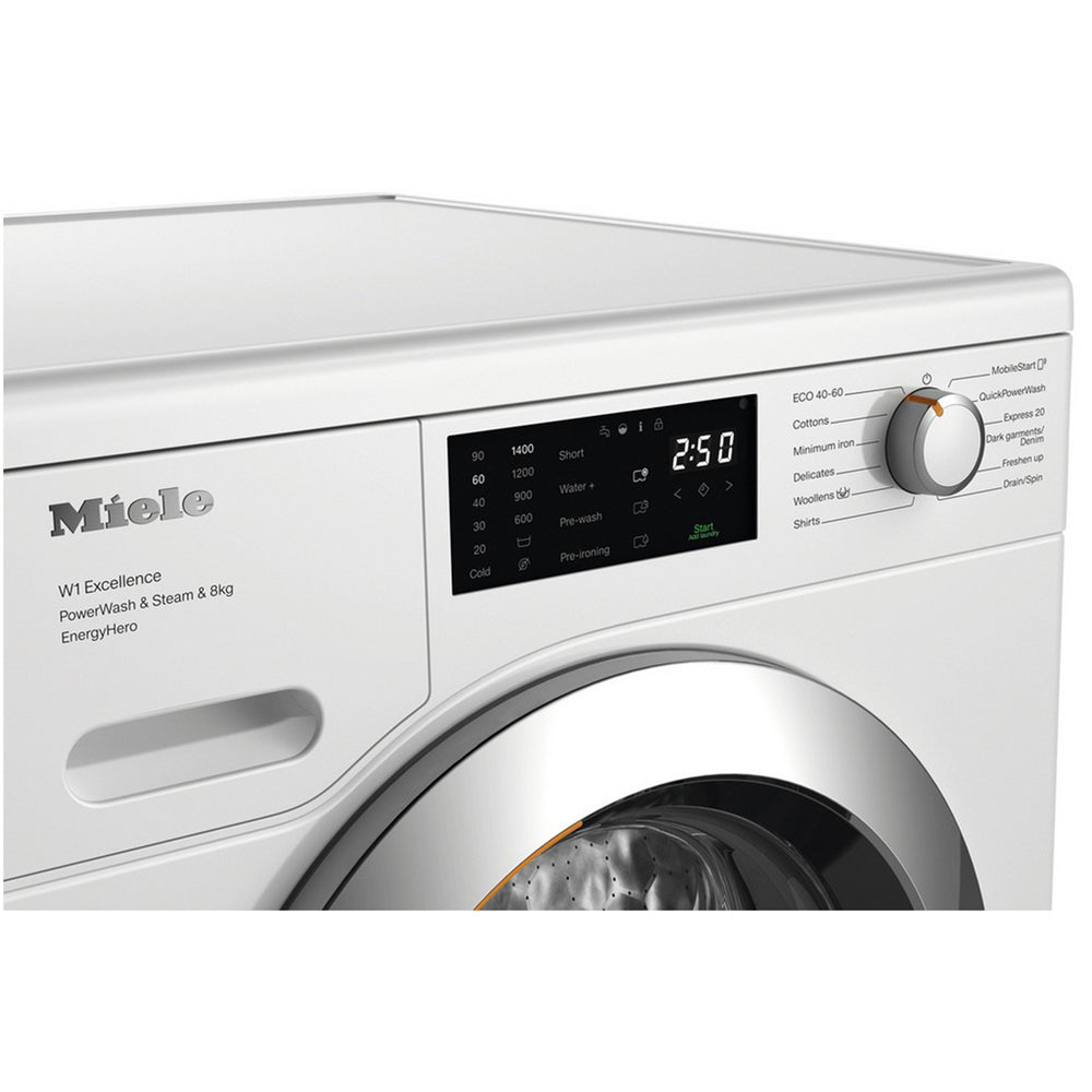 Miele WEE385 WCS 8kg 1400 Spin Power Wash & Steam Washing Machine Lotus White – image 4 of 8