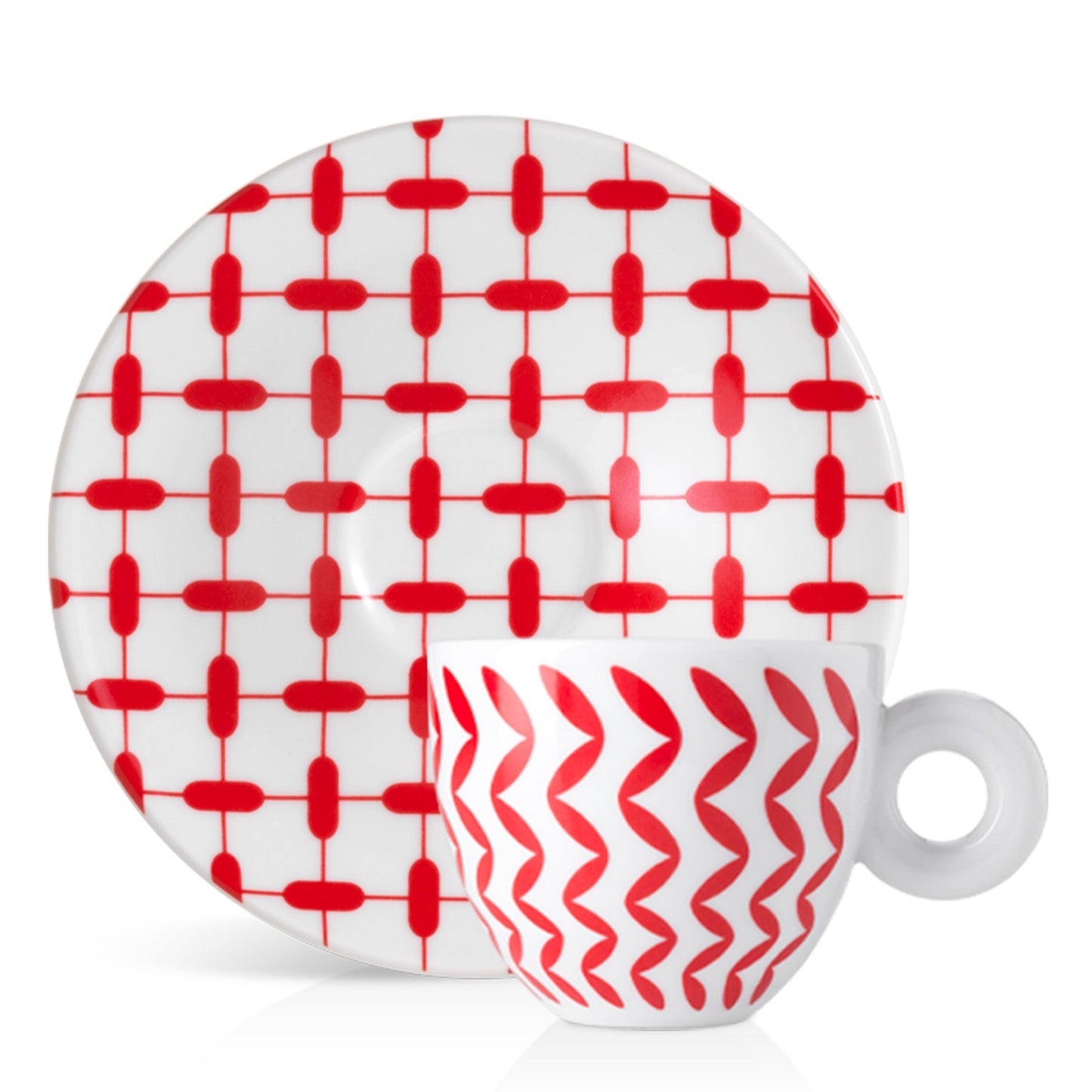 Illy Mona Hatoum Set of 2 Cappuccino Cups and Saucers