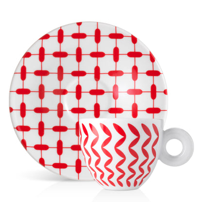 Illy Mona Hatoum Set of 2 Cappuccino Cups and Saucers
