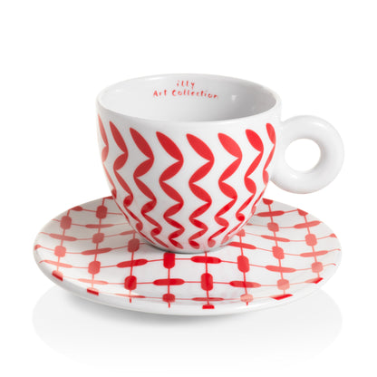 Illy Mona Hatoum Set of 6 Cappuccino Cups and Saucers