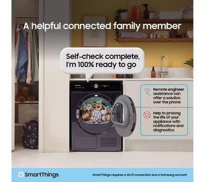 Samsung Series 5 DV90CGC0A0AEEU with OptimalDry 9 kg Heat Pump Tumble Dryer White – image 4 of 12