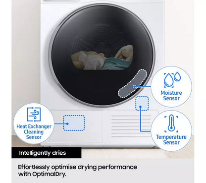 Samsung Series 5 DV90CGC0A0AEEU with OptimalDry 9 kg Heat Pump Tumble Dryer White – image 6 of 12