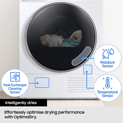 Samsung Series 8 DV90BB9445GHS1 with Optimal Dry 9kg Heat Pump Tumble Dryer White – image 10 of 11