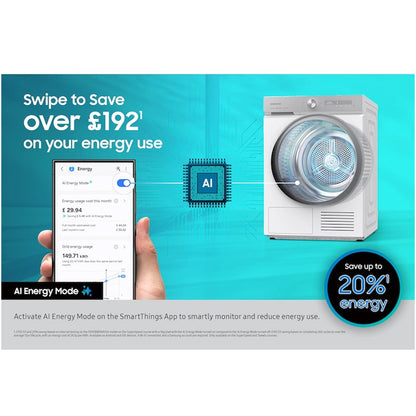 Samsung Series 9 DV90F09F4SU1 with AI Home 9kg Heat Pump Tumble Dryer Dark Steel – image 5 of 11