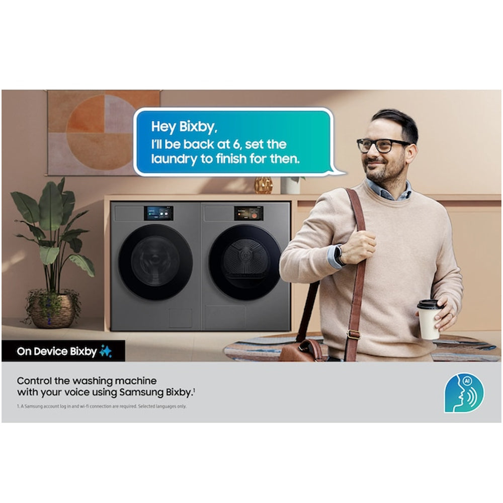 Samsung Series 9 WF90F09C4SU1 Bespoke AI Home 9kg 1400 Spin Smart Washing Machine Dark Steel – image 2 of 16